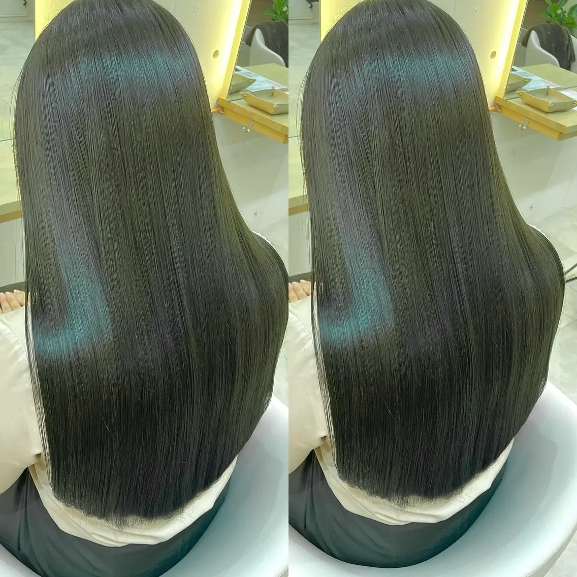 ロング カラー ブラウンカラー オリーブブラウン ヘアカラー トリートメント ヘアセット ブリーチ無しダブル カラー🦕まどかのヘアスタイル