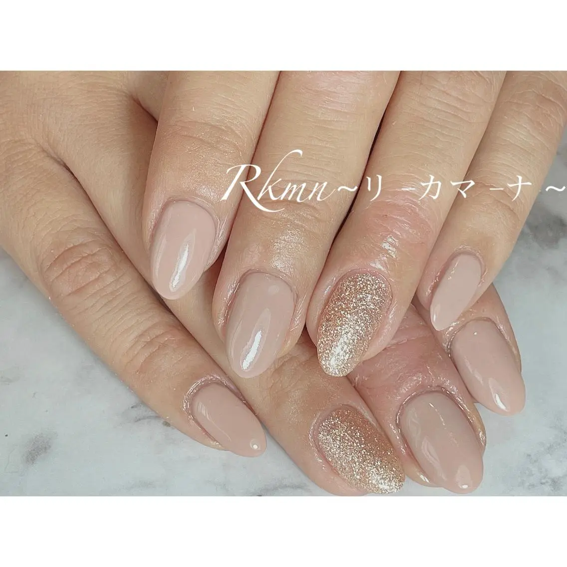 ネイル アートネイル ラメ(グリッター) シンプルネイル 春ネイル ハンドネイル フットネイル ハンドケア Rkmn ~リ-カマ-ナ~のネイルデザイン