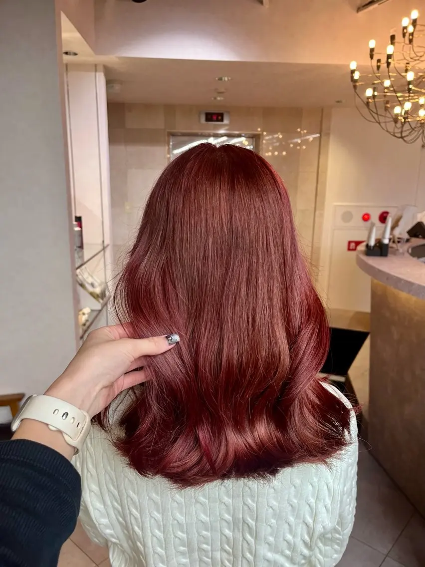 ミディアム カラー み ゆのヘアスタイル