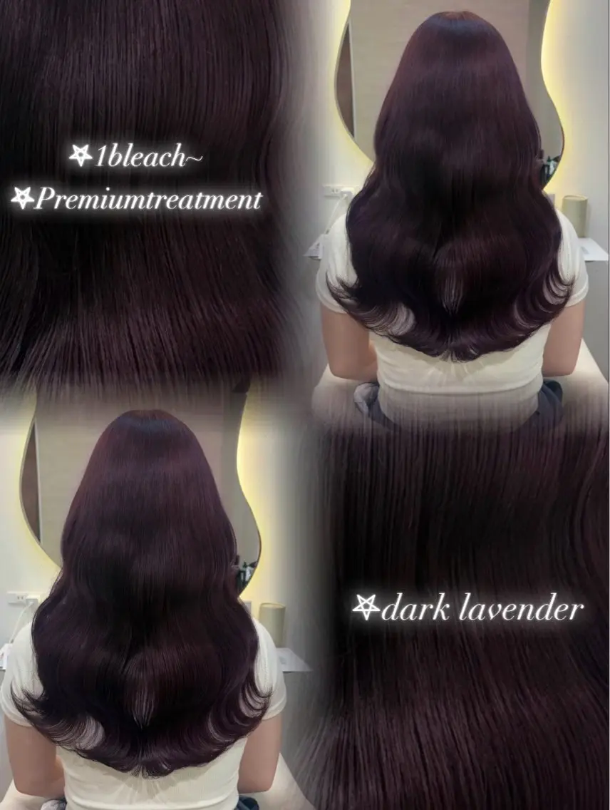 ロング カラー ヘアアレンジ 黒髪 ディープラベンダー ラベンダーカラー ヘアカラー 🩶透明感カラー 池袋/mei🩶のヘアスタイル