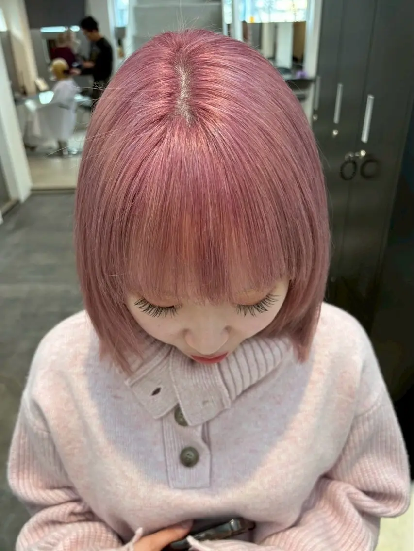 ミディアム カラー ピンクカラー ブリーチ・ダブルカラ ー🪐✩serenaのヘアスタイル