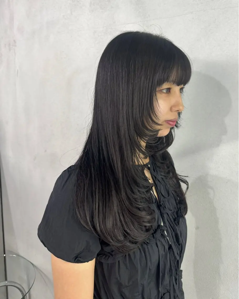 セミロング カラー ダークグレー レイヤーカット カット ヘアカラー トリートメント #tag 佐藤璃美のヘアスタイル