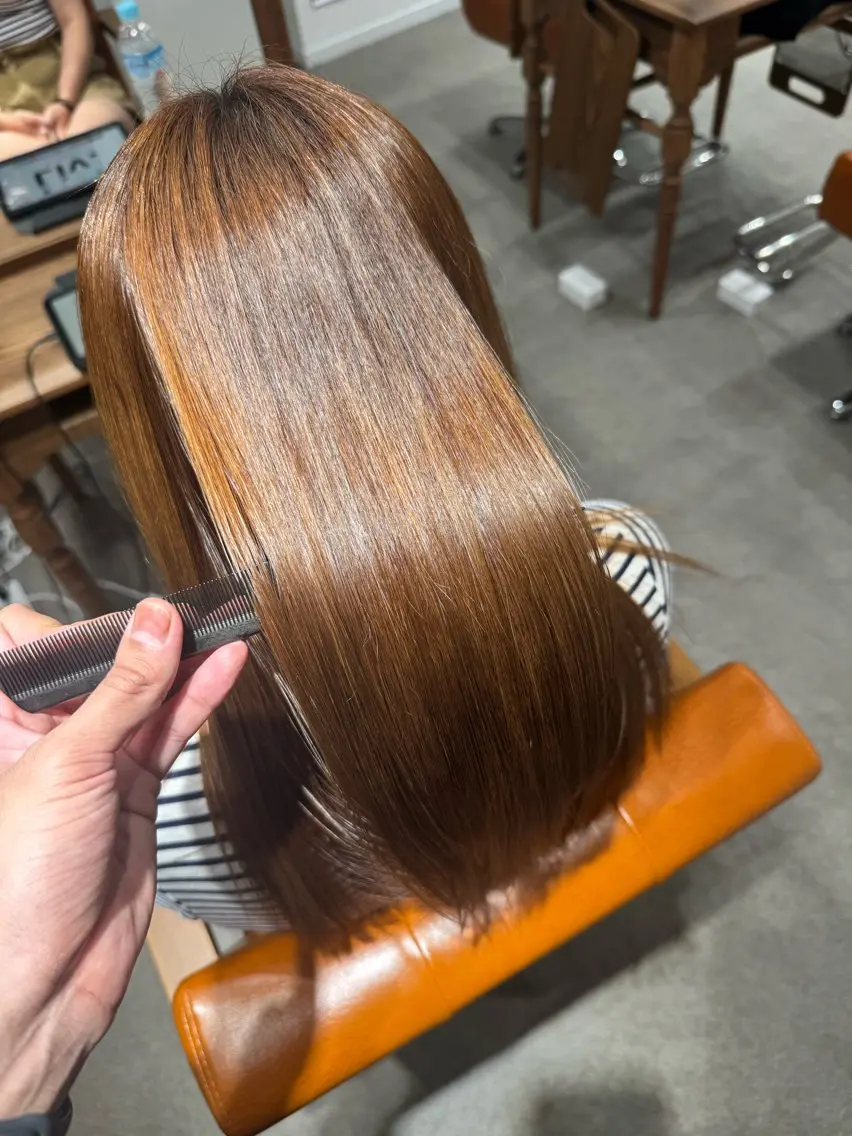 ロング 縮毛矯正 トリートメント 髪質改善縮毛✨ 泉谷彪芽のヘアスタイル