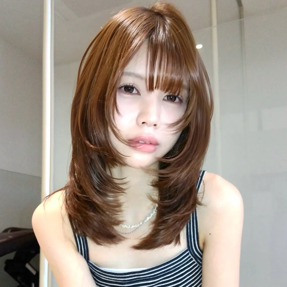 ミディアム ミディアムレイヤー レイヤーカット カット ヘアカラー トリートメント Mizuki/みずき レイヤーカットのヘアスタイル