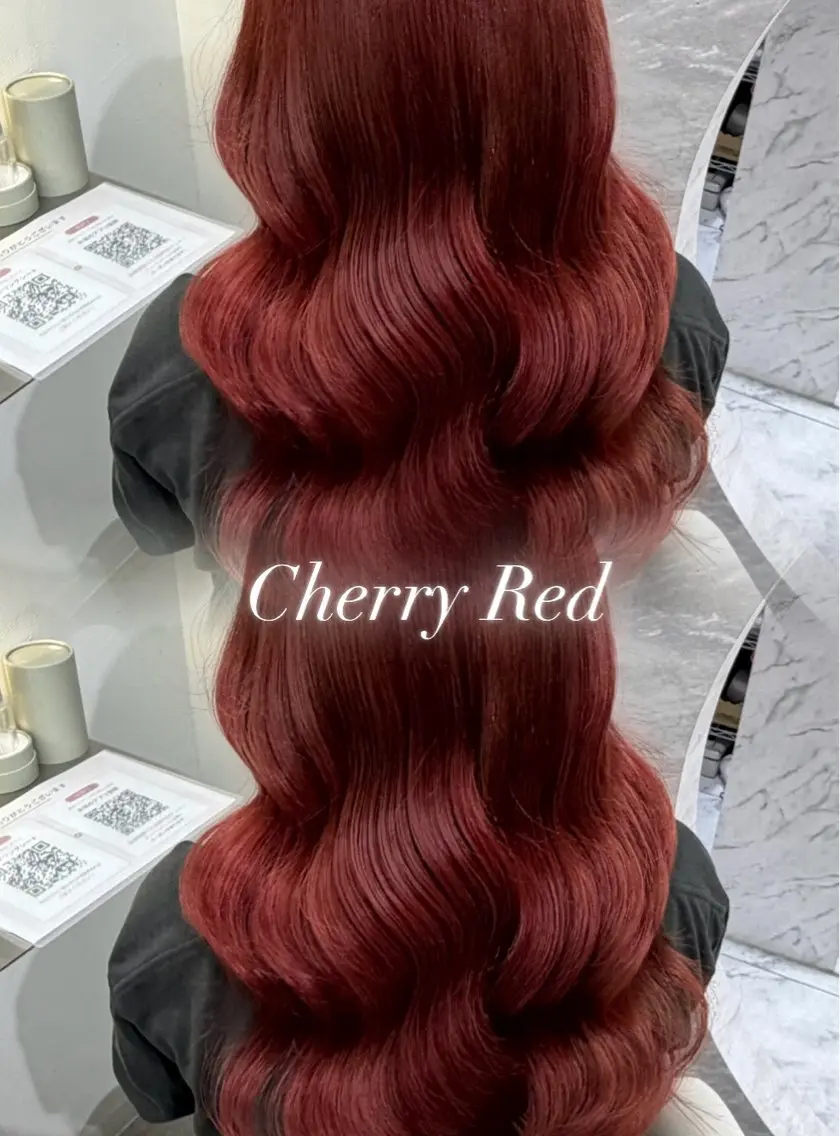 ロング カラー ヘアアレンジ ブリーチ レッドカラー ヘアカラー 🩶透明感カラー 池袋/mei🩶のヘアスタイル