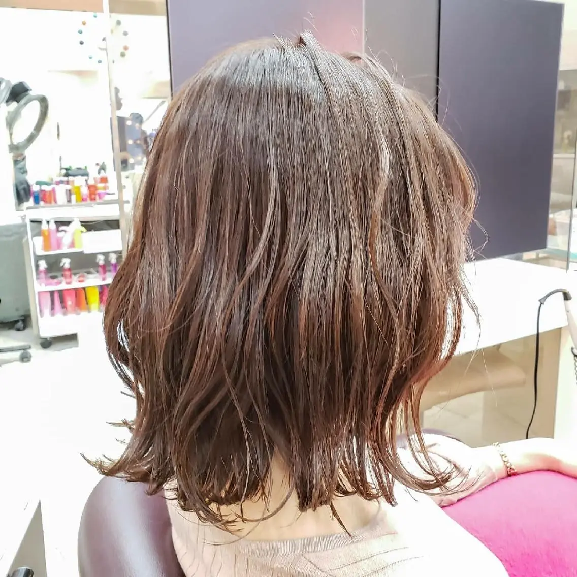 ミディアム カラー イルミナカラー 髪質改善 似合わせカット 縮毛矯正 トリートメント カット ヘアカラー トリートメント ボブ・ロブ　福田 泰久✂️✨のヘアスタイル