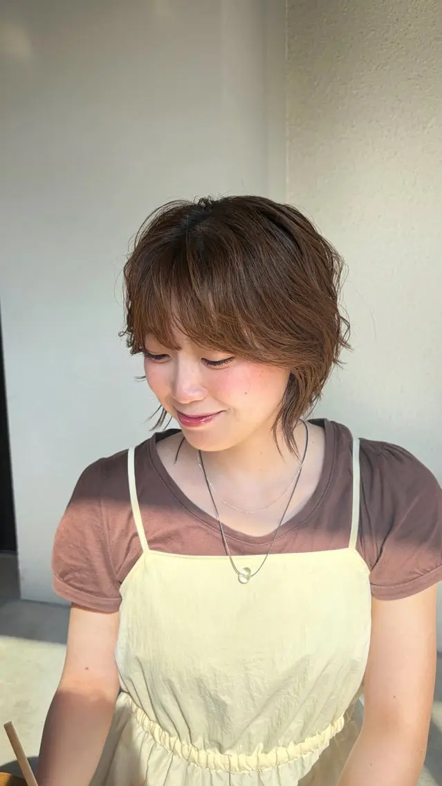 ショート パーマ 透明感カラー🪽 ゆうかのヘアスタイル