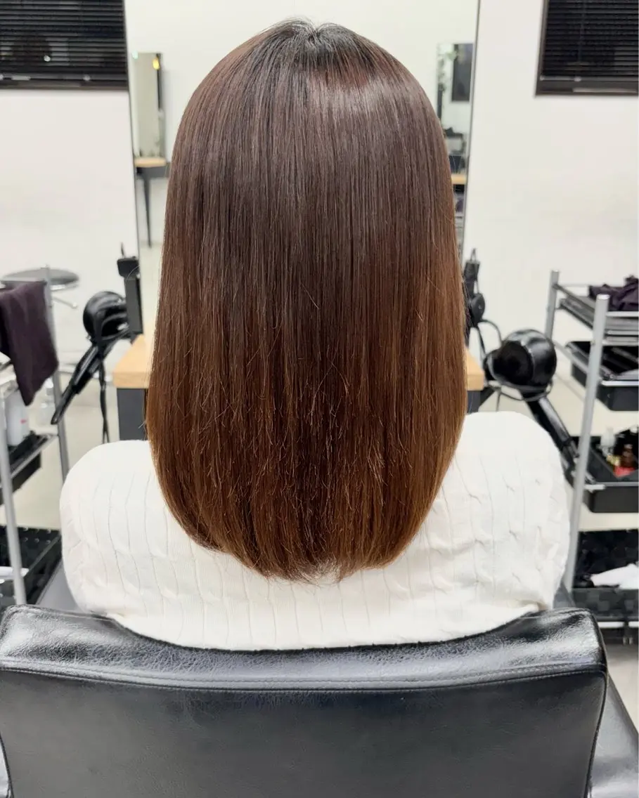 セミロング パーマ セミロングパーマ 縮毛矯正 ストレートパーマ killa表参道 /hinaのヘアスタイル