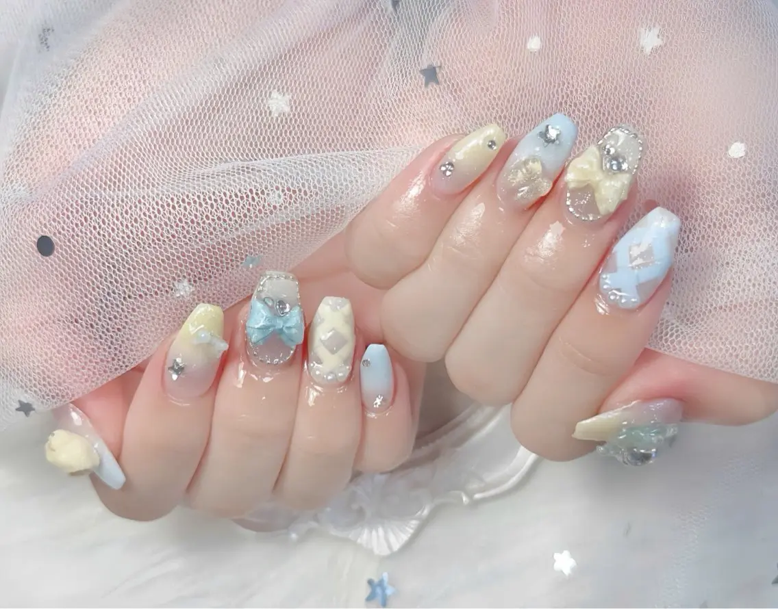 ネイル チークネイル 長さ出し フレンチネイル ジェルネイル グラデーション ハンドネイル THANHTHANH NAILのネイルデザイン