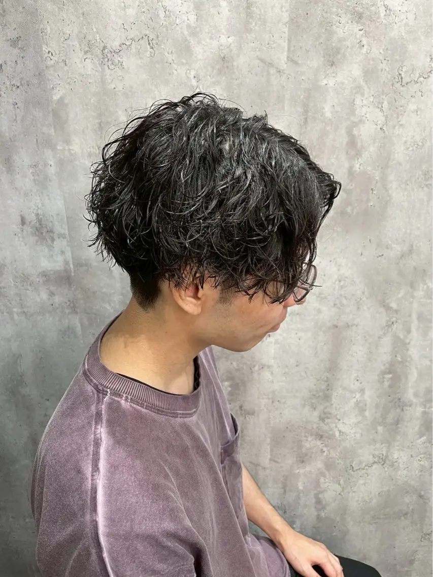 ミディアム パーマ メンズ パーマ 町田メンズパーマ 特化 金井蒔士のヘアスタイル