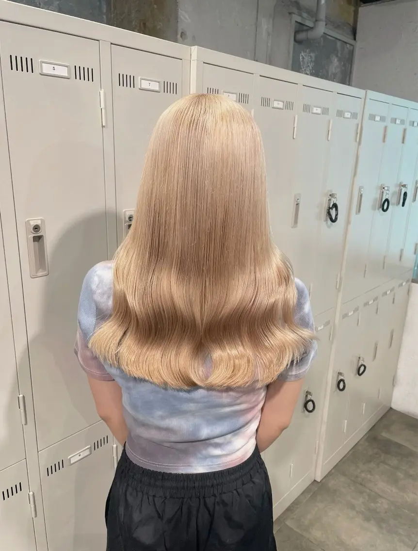 ロング カラー ヘアカラー トリートメント ヘッドスパ ヘアセット ベージュカラー💖 やすひろのヘアスタイル