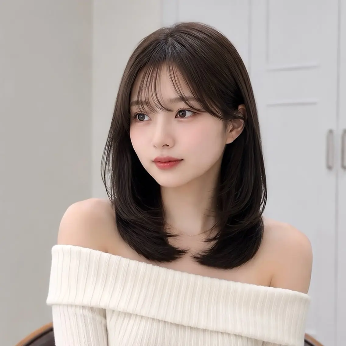 🩵前髪、顔まわりカット+カラー+天使の艶トリートメント🩵 ¥10549の写真