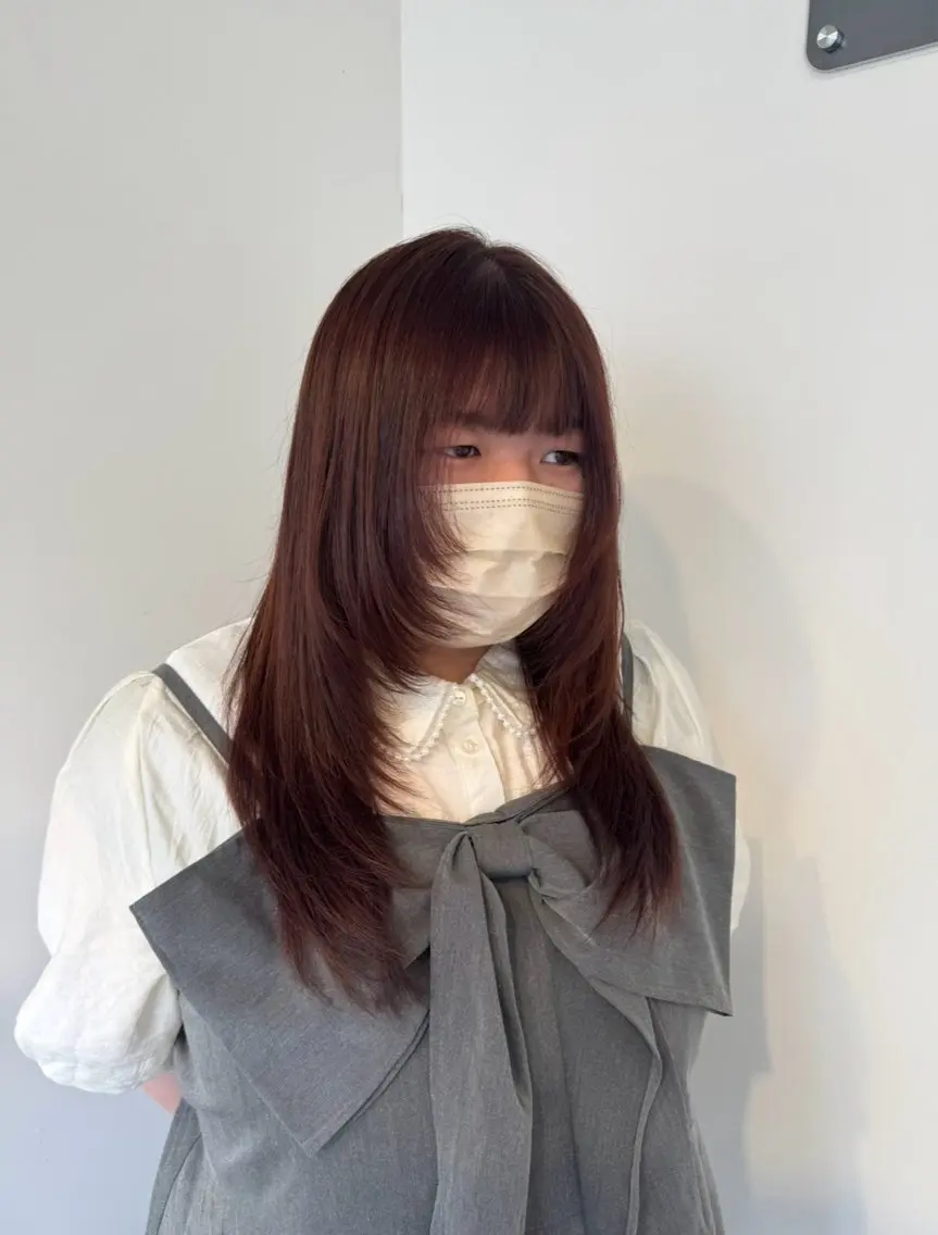 セミロング カラー ブラウンカラー レッドカラー レッドブラウン レイヤーカット カット ヘアカラー 🌺レイヤー/暖色系 カラー🌺AYANEのヘアスタイル