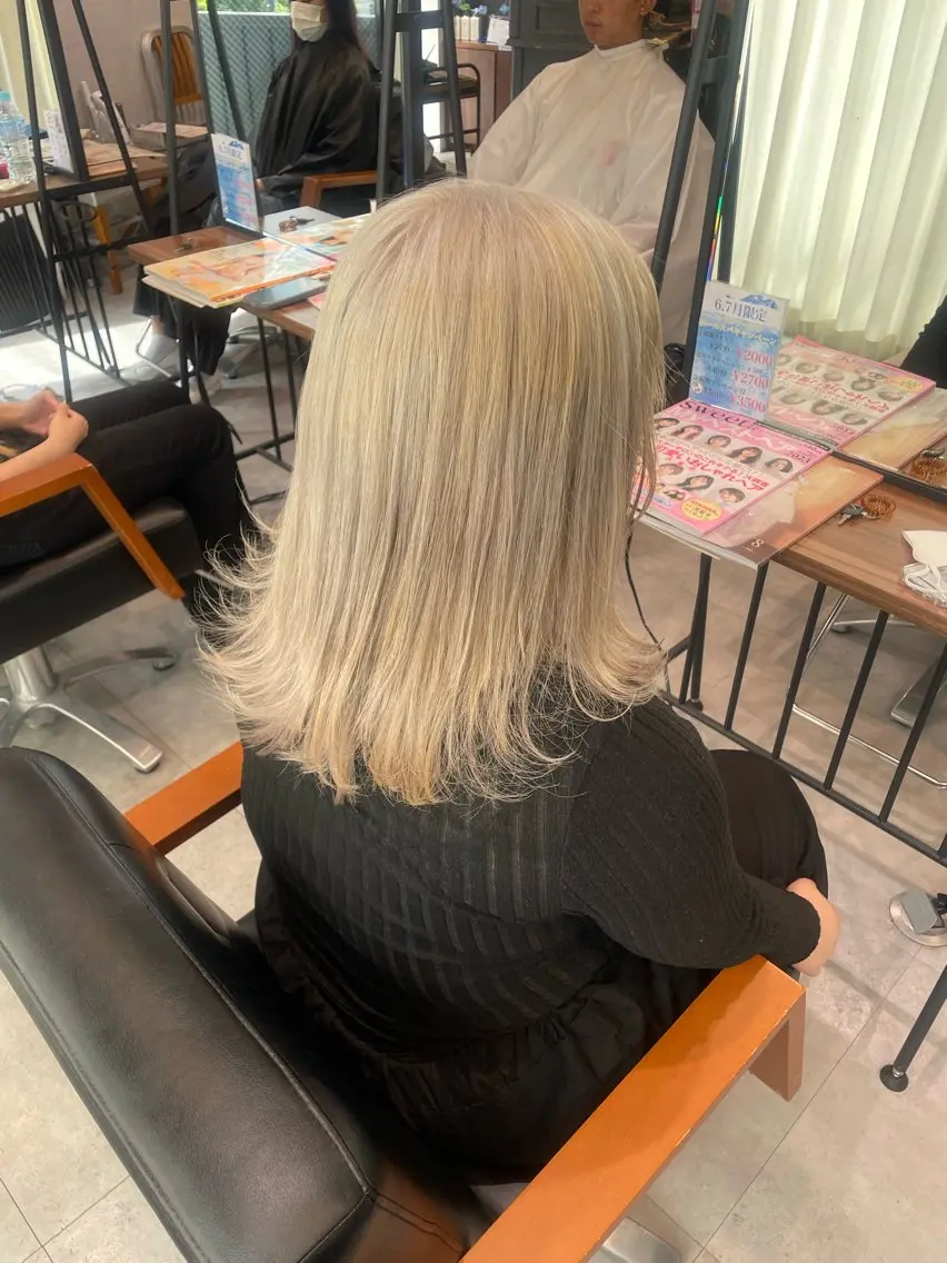 ミディアム カラー ヘアアレンジ ヘアカラー トリートメント ヘアセット すずね♡ トータルビューティーのヘアスタイル