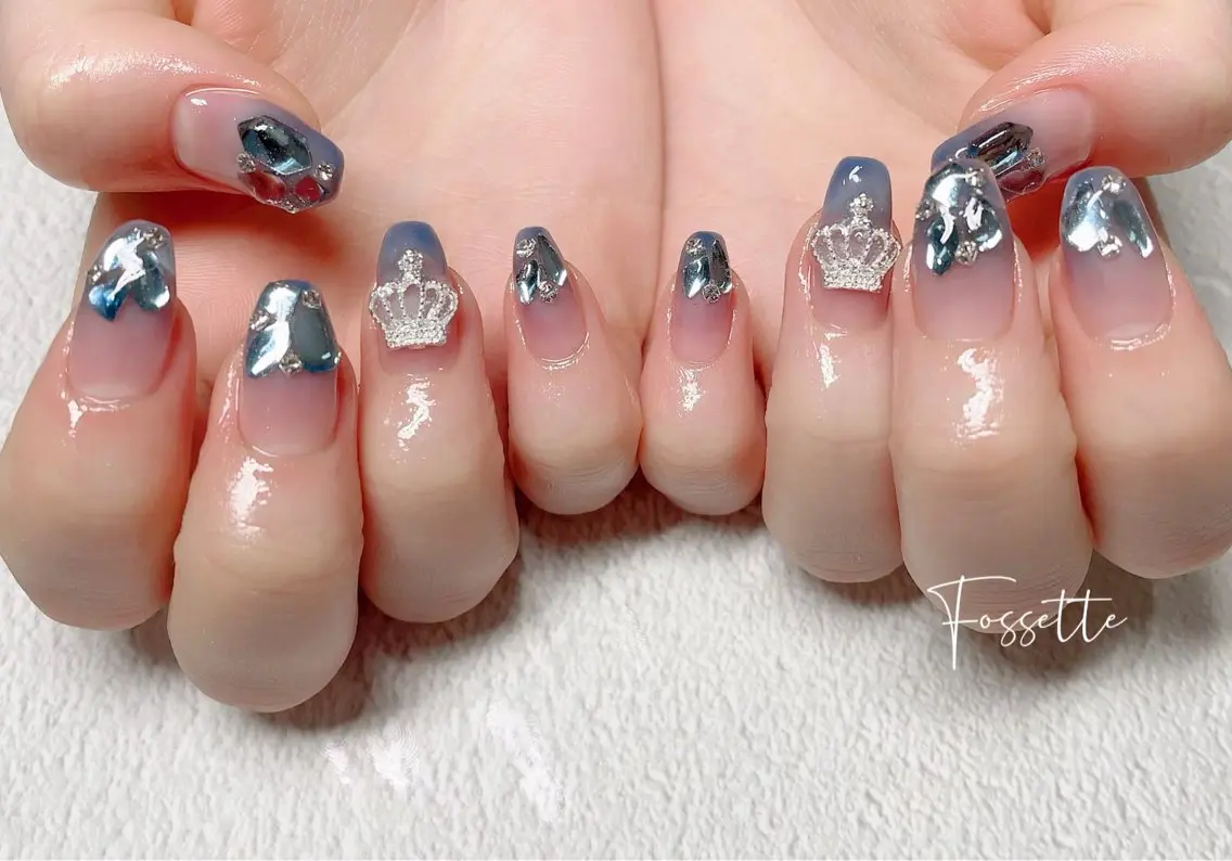 ネイル グラデーション キラキラネイル ハンドネイル nailsalon Fossetteのネイルデザイン