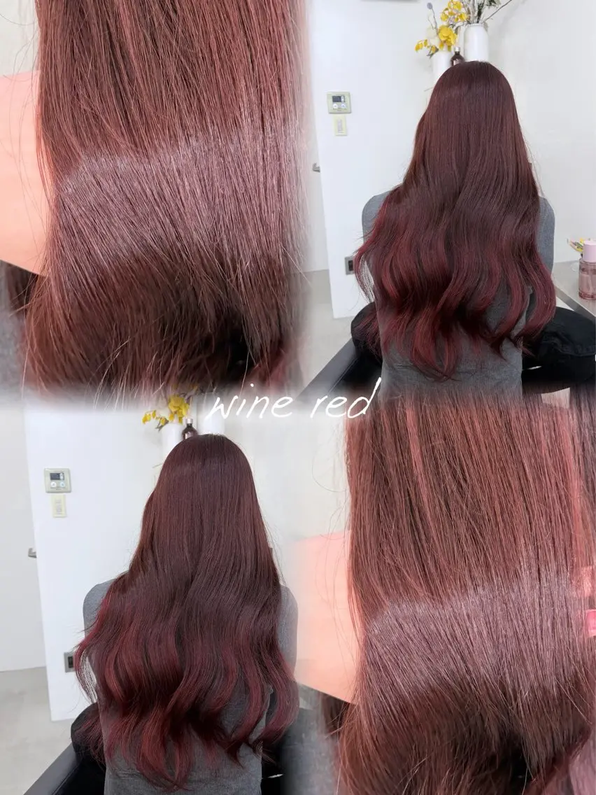 ロング カラー ブリーチ 透明感カラー ダブルカラー レッドカラー 髪質改善 カット ヘアカラー トリートメント SOAR RIMIのヘアスタイル