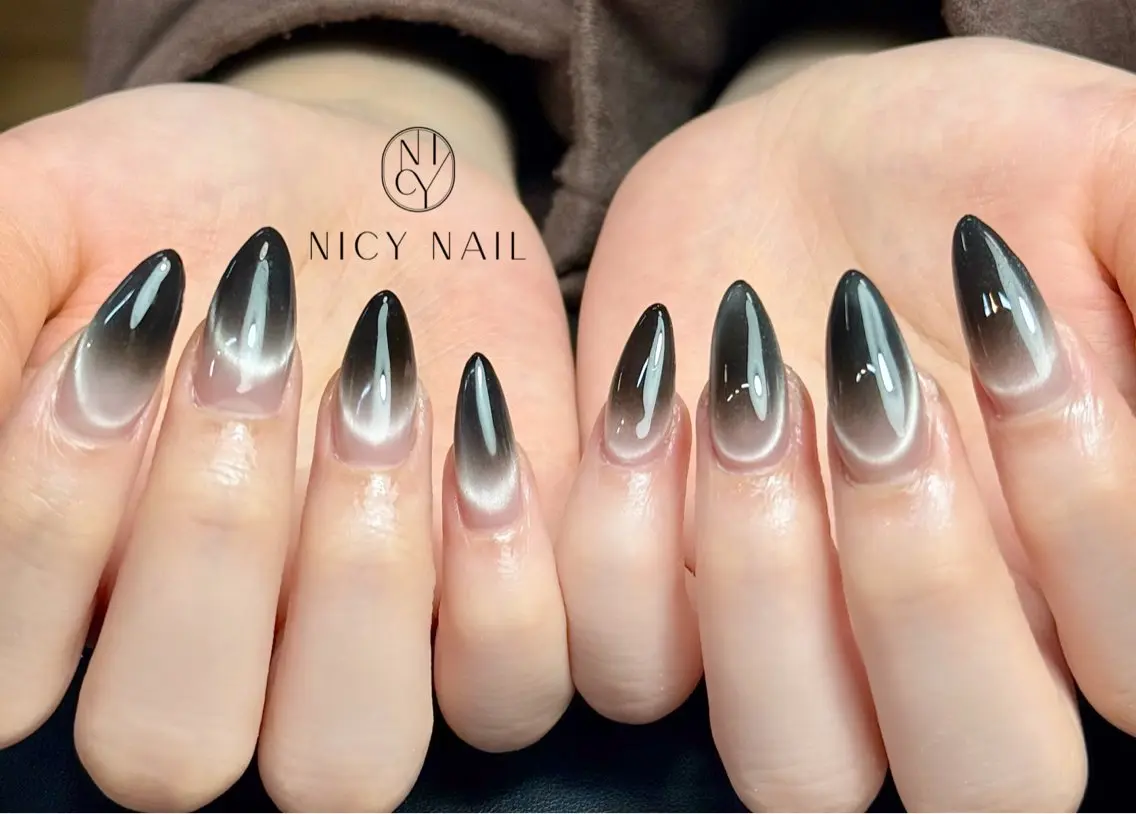 ネイル アートネイル オーロラネイル ブルー チークネイル フットネイル ハンドネイル NICY NAIL 池袋のネイルデザイン
