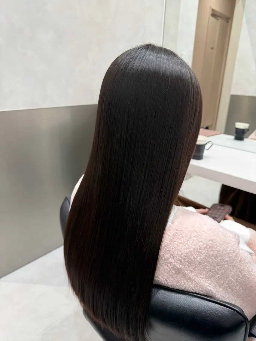 ロング 縮毛矯正 トリートメント 縮毛矯正クロスパーマ 益子達也のヘアスタイル