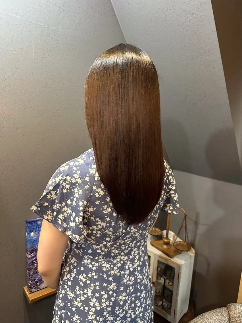 ロング 髪質改善 カット ヘアカラー 縮毛矯正 トリートメント ヘッドスパ *くせ毛に特化* 【yun】のヘアスタイル