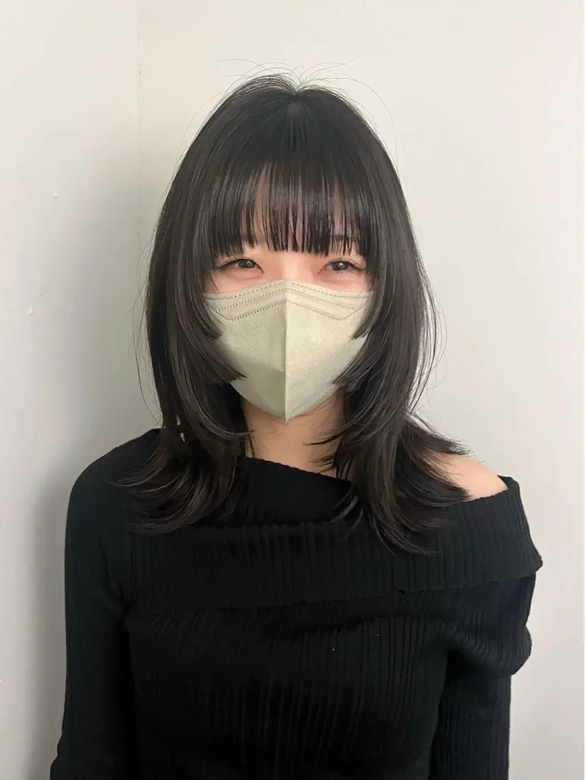 ミディアム 姫カット レイヤーカット カット Airi 韓国y2k ハイレイヤーのヘアスタイル