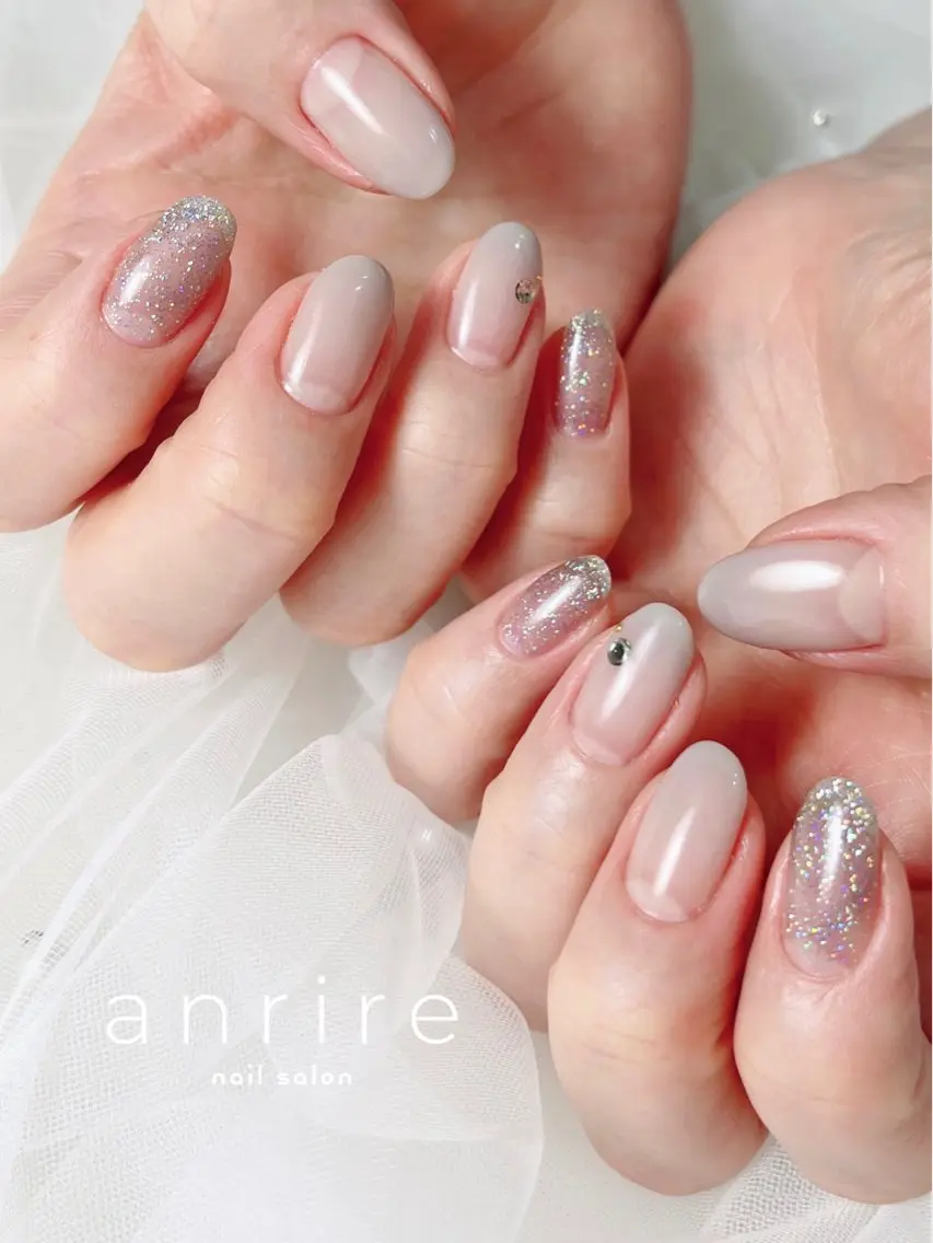 ネイル フラッシュネイル グラデーション オフィスネイル シンプルネイル 春ネイル nailsalon anrireのネイルデザイン