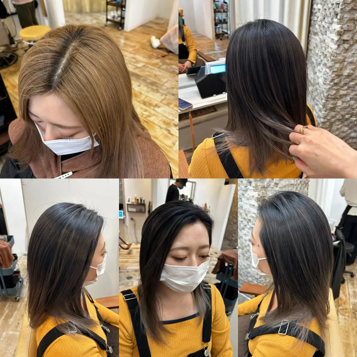 カラー バレイヤージュ 石川 由美子のヘアスタイル