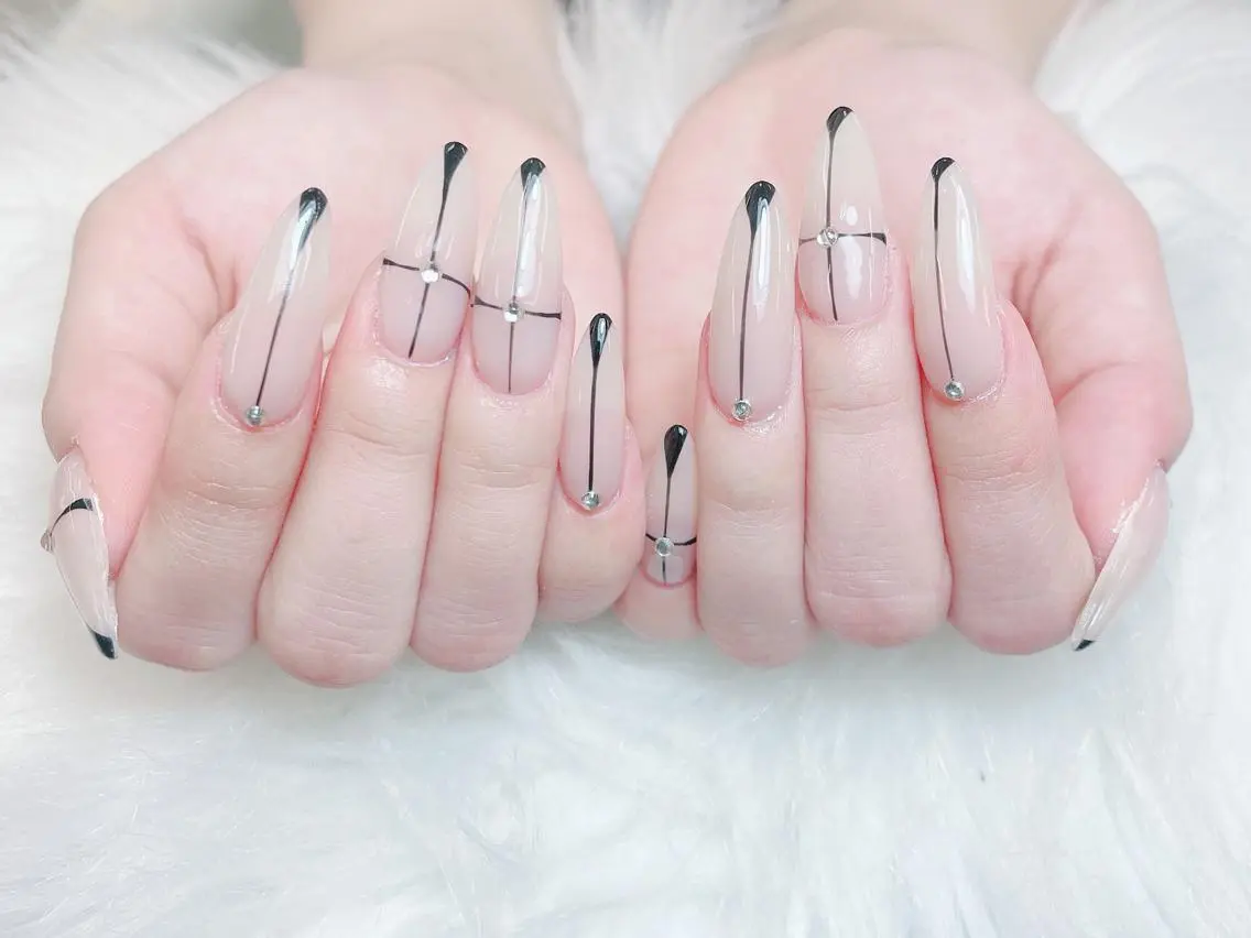 ネイル 成人式 大理石ネイル(マーブル) リボン 夏ネイル ネイルチップ Min Coco nailのネイルデザイン