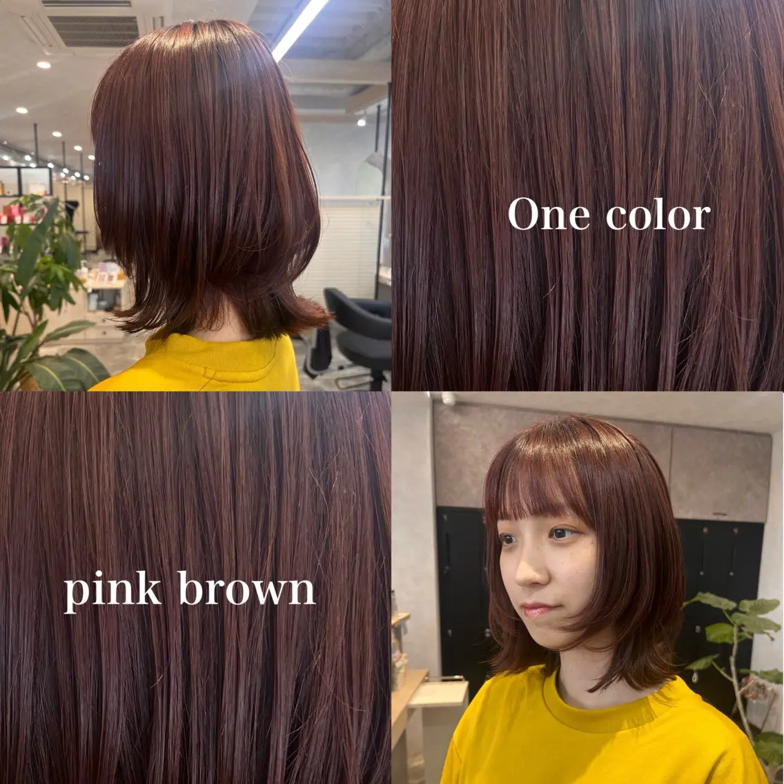 ミディアム カラー カット ヘアカラー ハイトーン/暖色/ ツヤ髪/山口愛莉のヘアスタイル