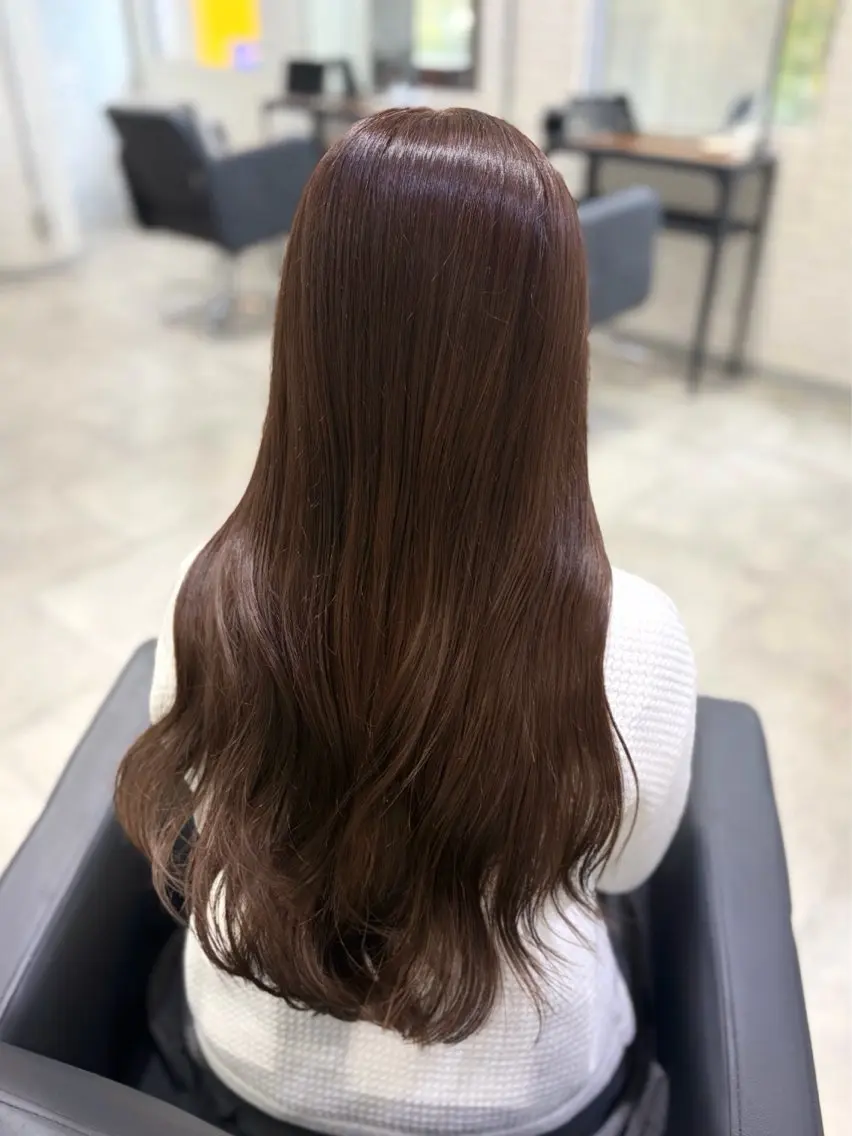 ロング カラー 透明感カラー カット ヘアカラー トリートメント shiori/透明感 /顔周り/髪質改善のヘアスタイル