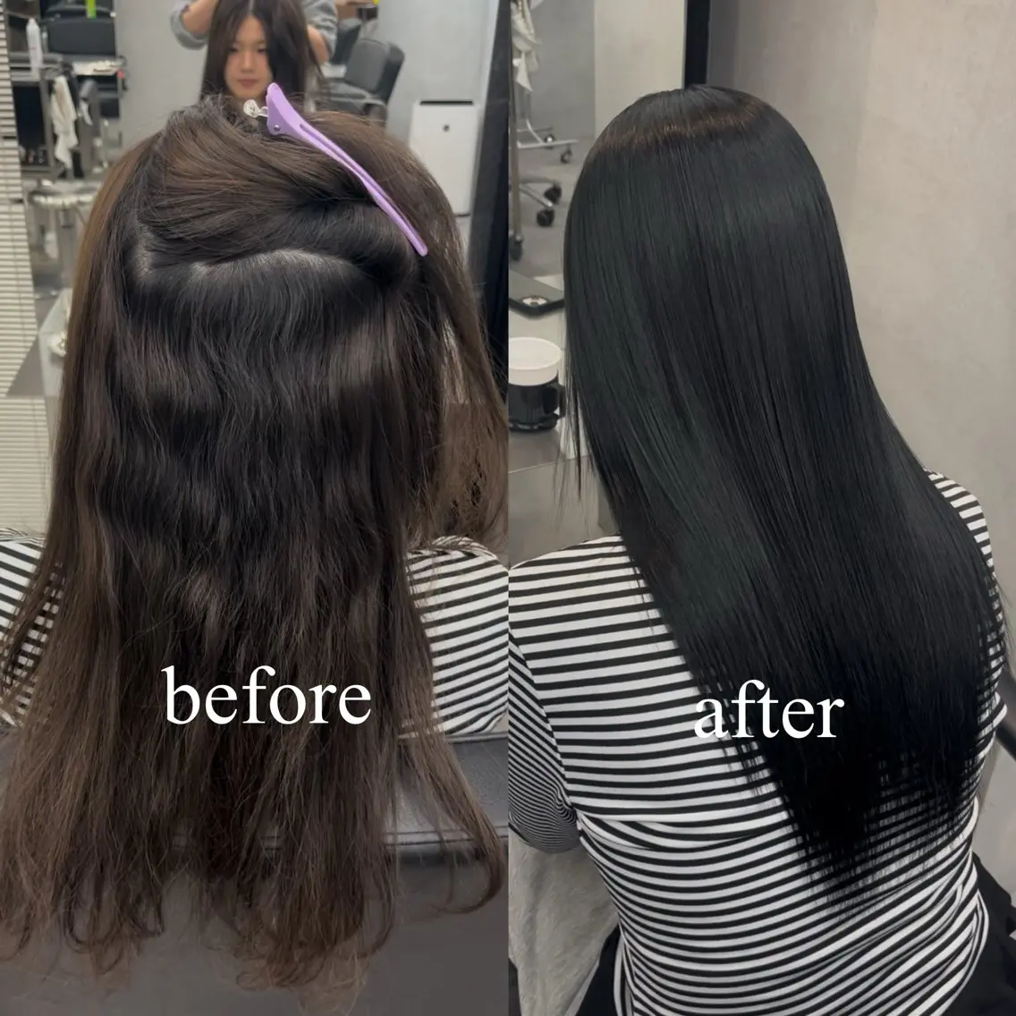 ロング カラー パーマ ブリーチ ストレートパーマ 縮毛矯正 透明感カラー/酸性 ストレート mikaのヘアスタイル