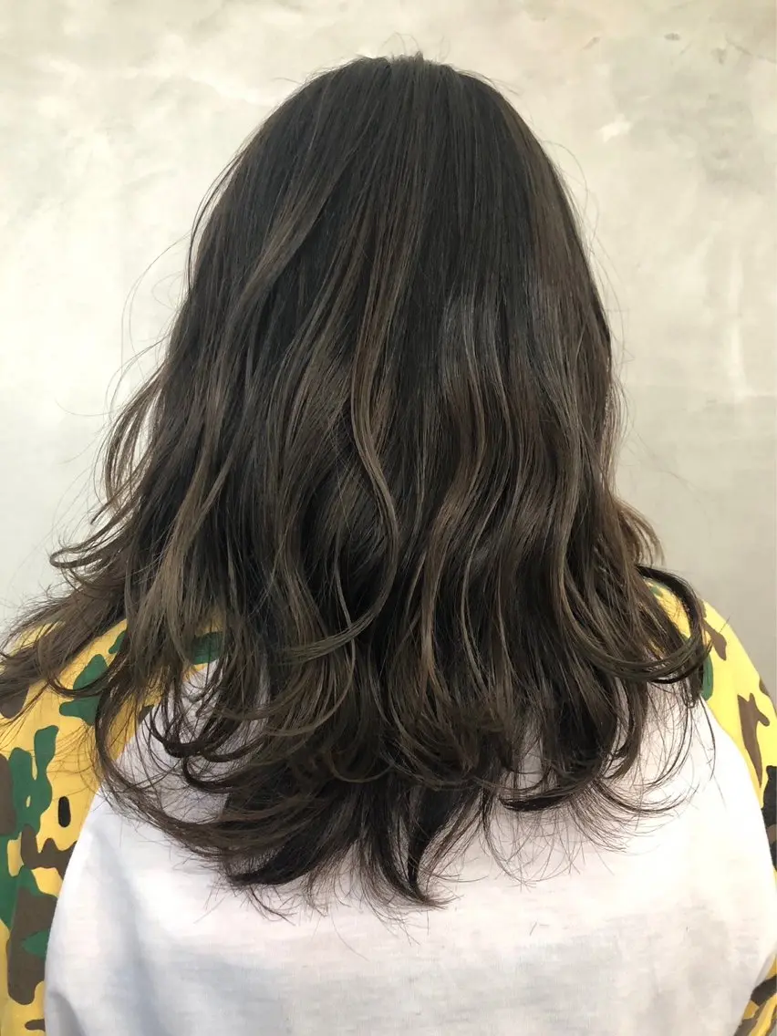 セミロング カット ヘアカラー Hair Ruup ちさきのヘアスタイル