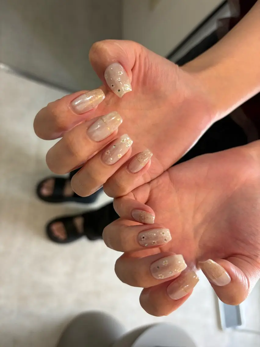 ネイル ハンドネイル Mai :矢場町 ニュアンス🌿アートのネイルデザイン