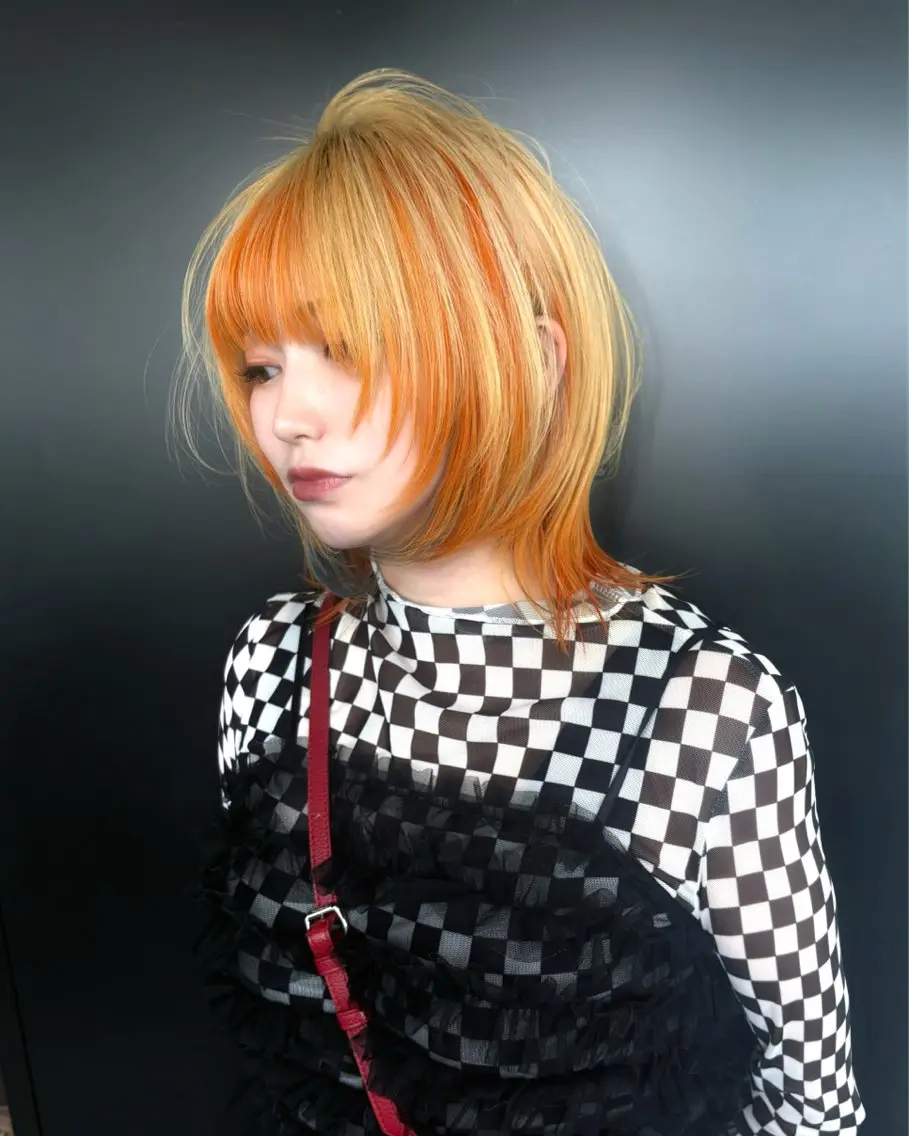 ショート カラー カット ヘアカラー トリートメント jyui/原宿 ハイトーン/デザインのヘアスタイル
