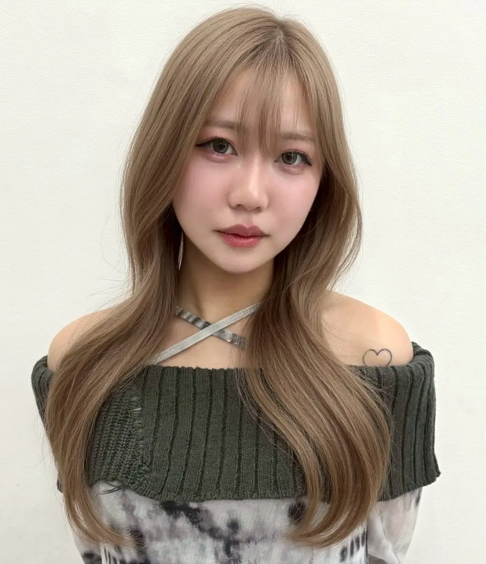 ロング カラー カット ヘアカラー トリートメント ヘアセット 髪質改善/縮毛矯正/ ブリーチなしカラーのヘアスタイル