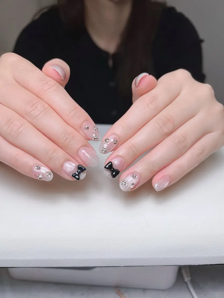 ネイル オーロラネイル ボルドー ブラウン 氷ネイル・うるうるネイル キラキラネイル ハンドネイル Sora  Nail 長さ出し専門店のネイルデザイン