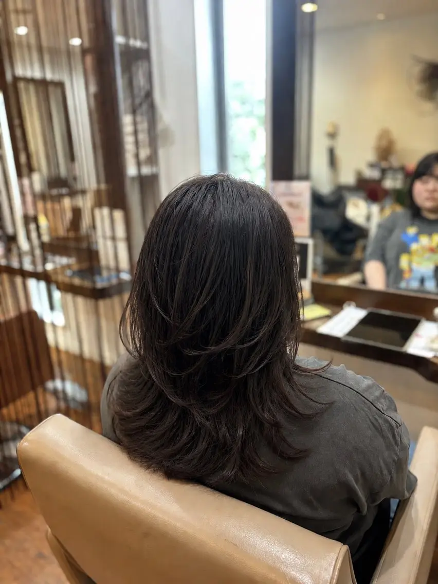 ロング レイヤーカット カット ヘアカラー トリートメント 四日市理美容室/ ANDIAMO/妃菜のヘアスタイル