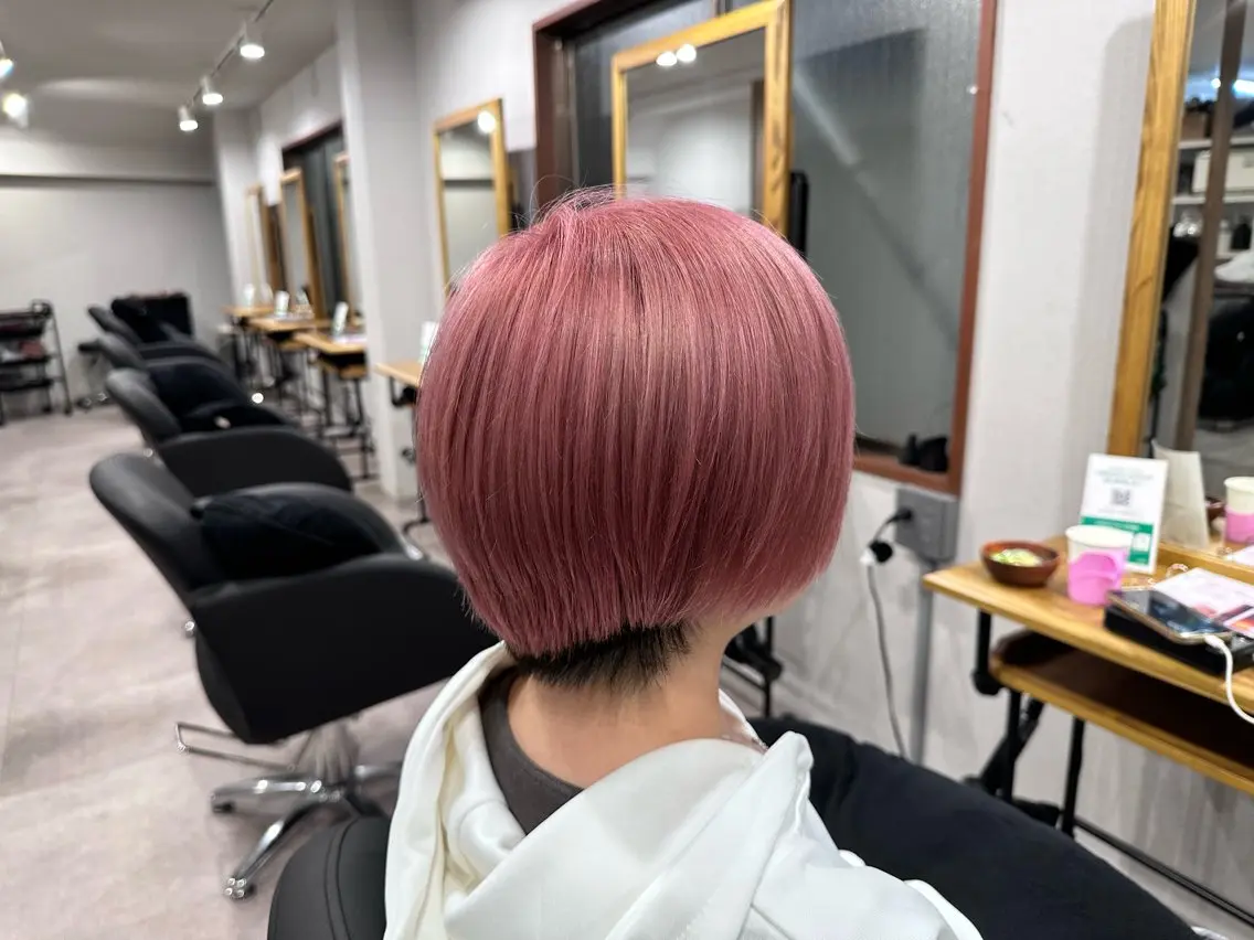 ショート カラー ピンクカラー 《髪質改善・縮毛矯正 /ブリーチ》坂本爽のヘアスタイル