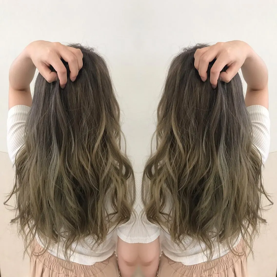 カラー ブロンド グラデーションカラー 外国人風カラー Oopsレイヤー 加藤澄都のヘアスタイル