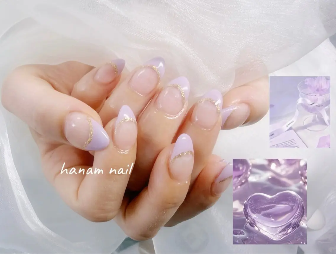 ネイル フレンチネイル ハンドネイル hanam nail 🌿🩵ハナムネイルのネイルデザイン