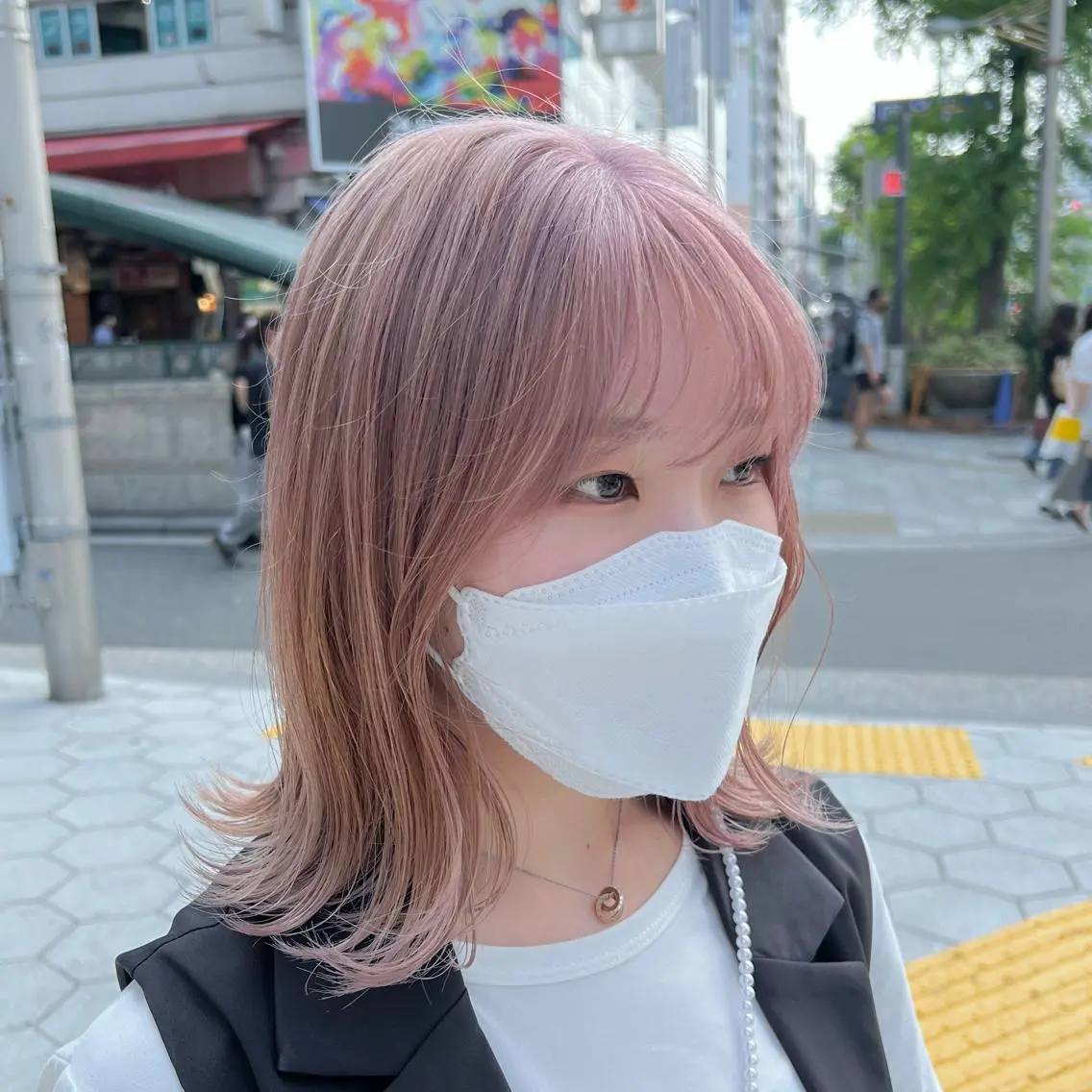 ミディアム カラー 谷町/Le'a /竹原しおなのヘアスタイル
