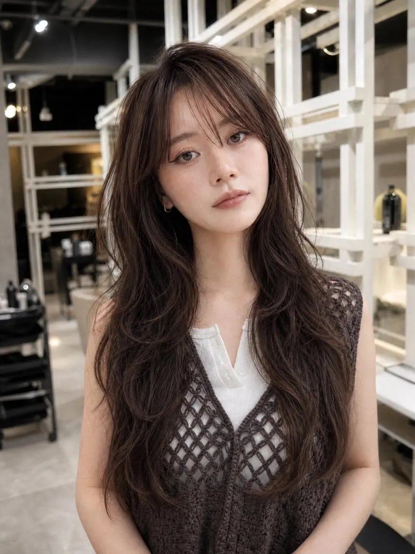 ロング カット ヘアカラー トリートメント 恵比寿韓国レイヤー× 艶透明感カラー大場のヘアスタイル