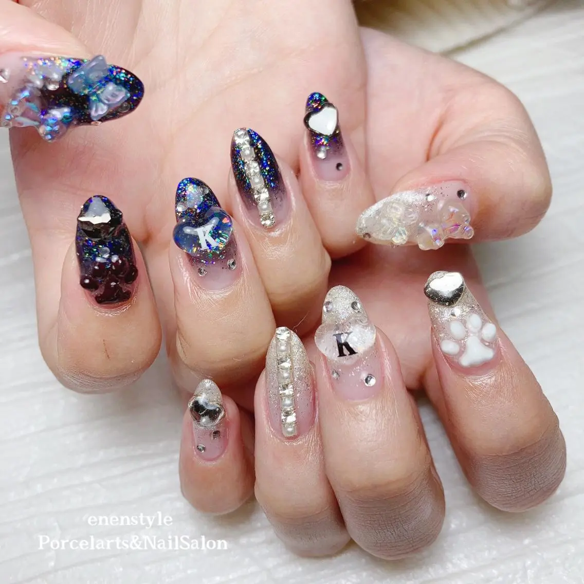 ミディアム ネイル 🐾enen style 🐾のネイルデザイン