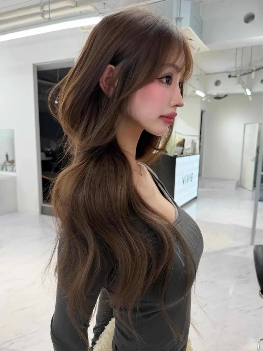 ロング カラー カット ヘアカラー トリートメント ヘアセット Rita/髪質改善/ ブリーチなしWカラーのヘアスタイル