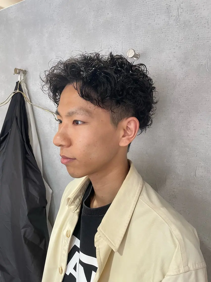 パーマ メンズ カット パーマ ヘアセット 心斎橋/メンズ /ルレイル/地形真希のヘアスタイル