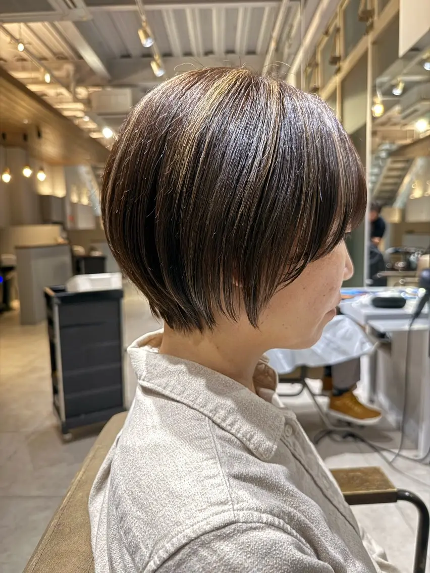 ショート カラー ショートヘア カット 石原圭悟 /ショート/艶カラーのヘアスタイル