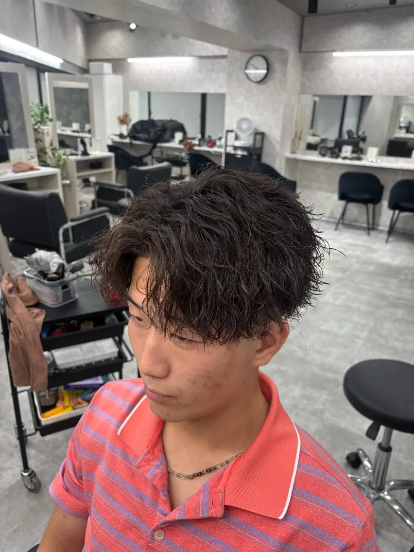 ショート パーマ メンズ トリートメント カット パーマ トリートメント メンズ専門🔥/池袋 りくとのヘアスタイル