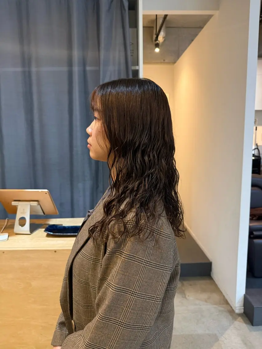 セミロング カット パーマ トリートメント 🌿朝5分でお洒落 パーマスタイル🌿のヘアスタイル