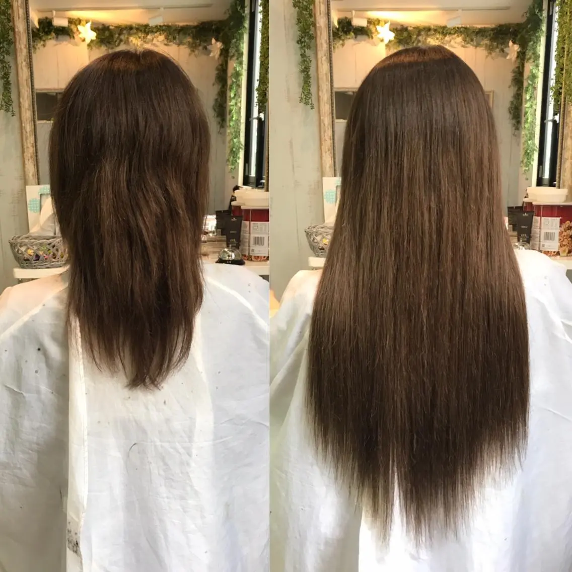 ロング カラー ヘアアレンジ チビ編み込みエクステ シールEXどぅ〜すのヘアスタイル