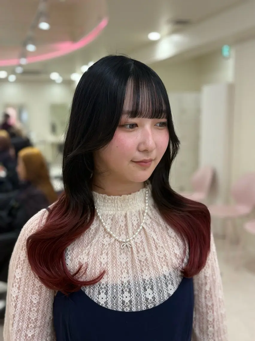 ミディアム カラー ヘアアレンジ ヘアカラー 💟RINNA 艶カラー💟のヘアスタイル