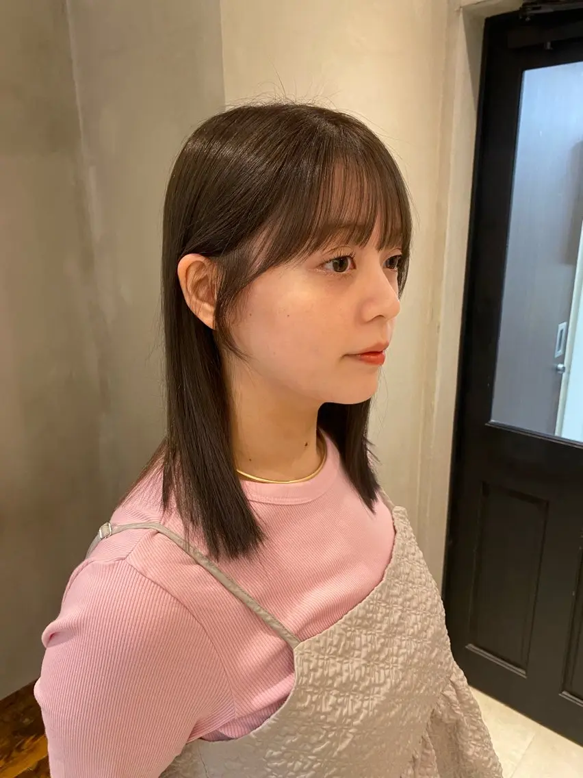 セミロング カット ヘアカラー トリートメント 新宿/顔周りカット +レイヤー=しずく♩のヘアスタイル